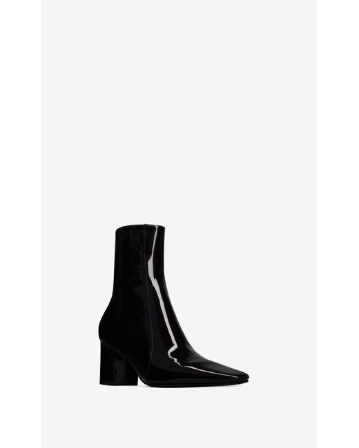 Saint Laurent White Rainer Zipped Boots In Patent Leather for men