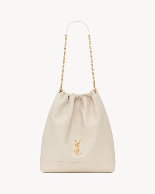 Saint Laurent Natural Jamie Large Pochon Aus Lammleder