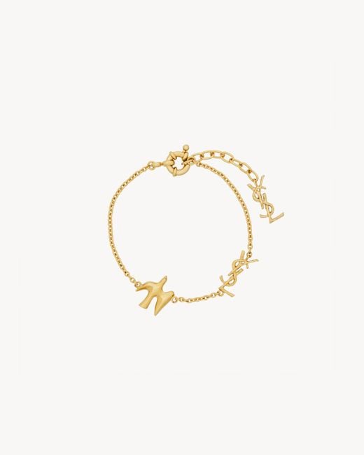 Saint Laurent Metallic Cassandre Dove Bracelet