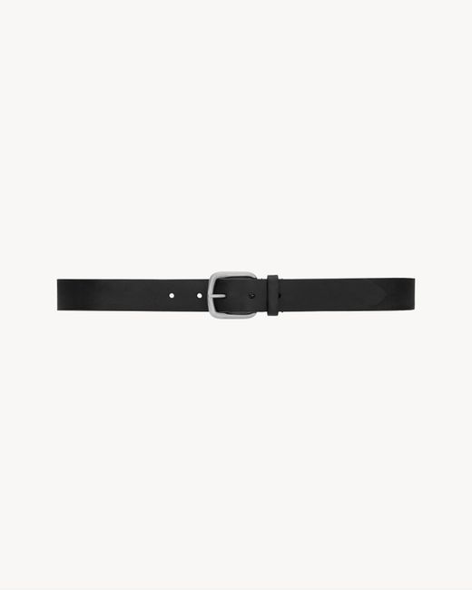 Saint Laurent Natural Rectangular Buckle Belt for men