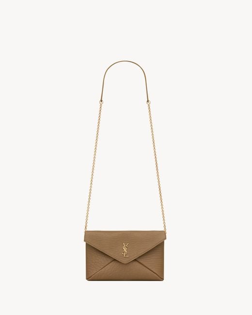 Saint Laurent White Cassandre Small Chain Clutch
