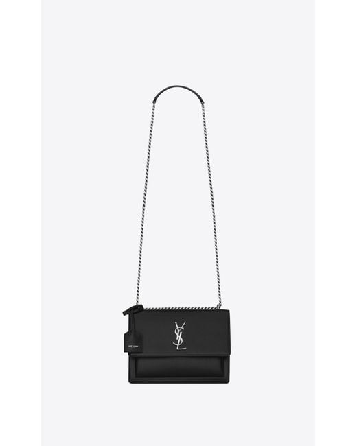 Saint Laurent Black Medium Sunset Leather Chain Bag