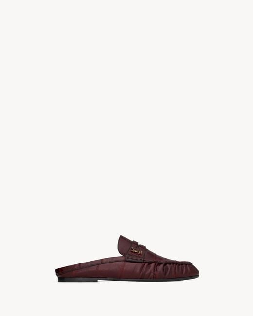 Saint Laurent Brown Deep Bordeaux Leather Le Loafer Loafers