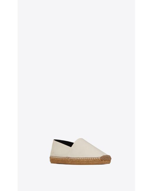 Embroidered Canvas Espadrilles in Beige - Saint Laurent