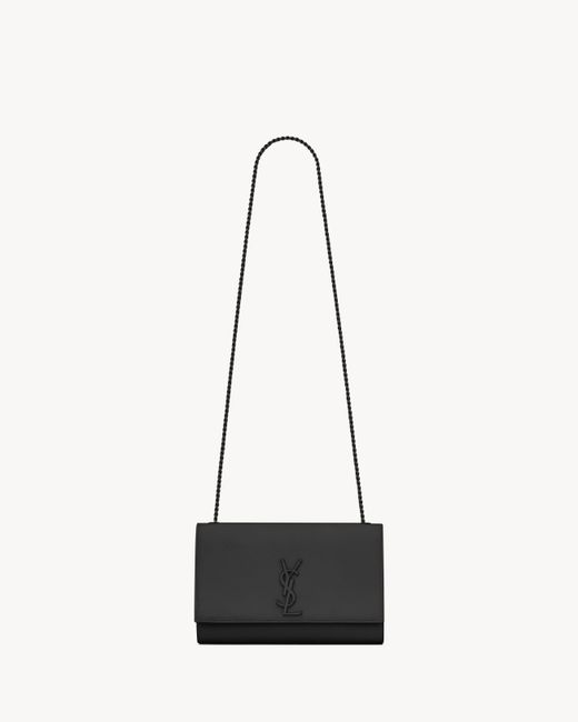 Saint Laurent White Kate Small Bag In Grain De Poudre Embossed Leather