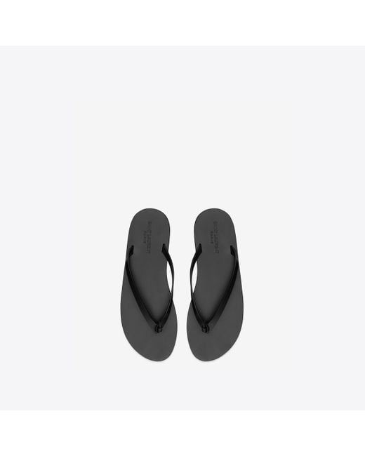 Saint Laurent Laguna slides aus glattleder schwarz in Black für Herren