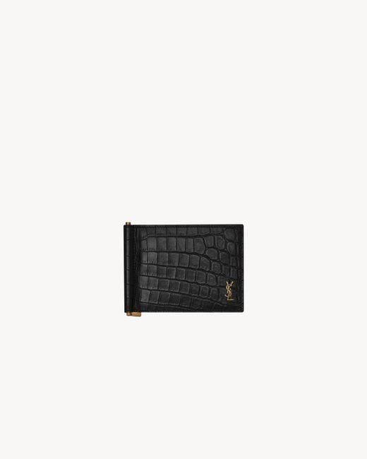 Portafogli Tiny Cassandre di Saint Laurent in White da Uomo