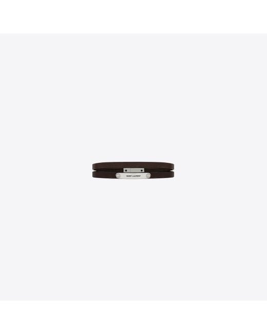 Saint Laurent White Double-wrap Id Bracelet for men