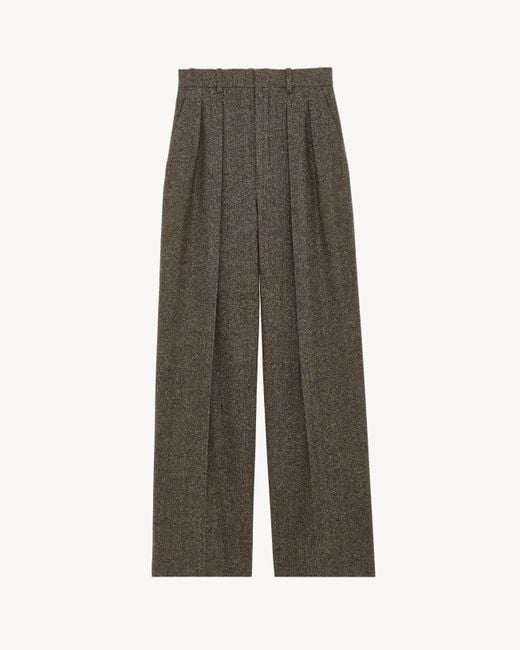 Saint Laurent Brown Wide-Leg Pants