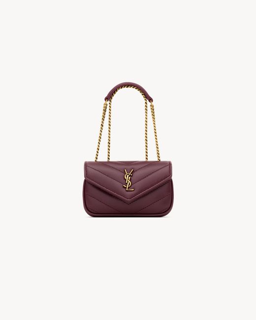 Saint Laurent Loone Sizeloone Size マイクロバッグ（ラムスキン） レッド Purple
