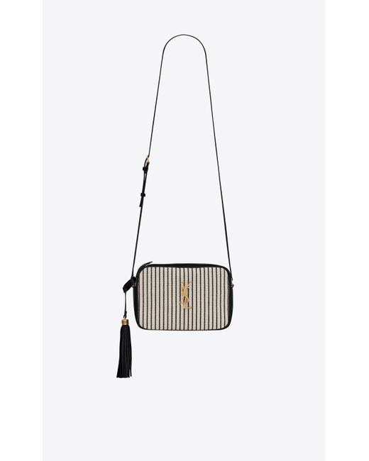 Saint Laurent Lou Camera Bag In Canvas And Smooth Leather in Black Lyst