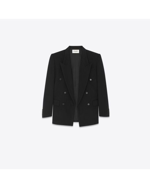 Saint Laurent Black Oversized Jacket In Wool Cashmere