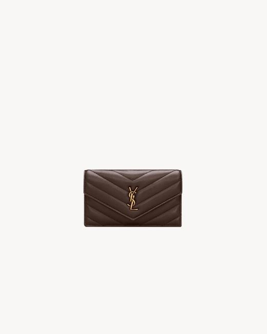 Saint Laurent White Cassandre Fragments Flap Card Case