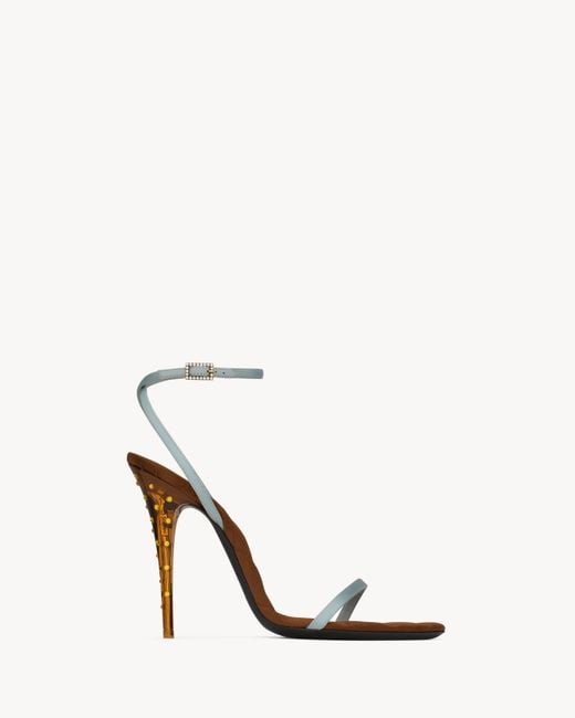 Saint Laurent White Ivresse Sandals