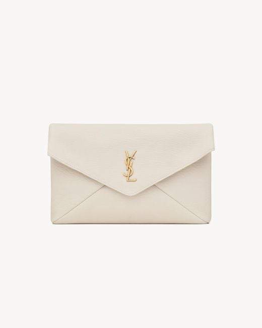 Saint Laurent Natural Cassandre Large Envelope Pouch