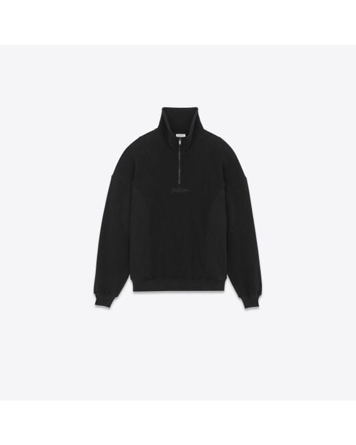 Saint Laurent Black Half-zip Sweatshirt for men