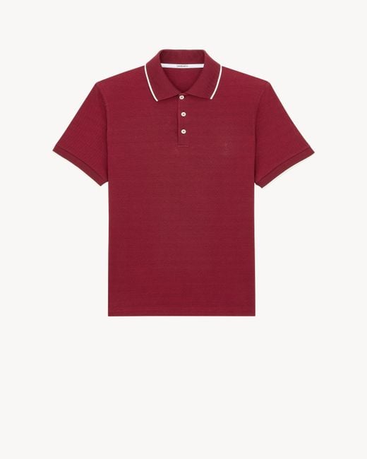 Saint Laurent Red Cassandre Polo for men