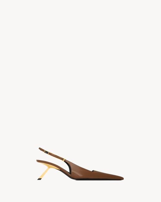 Saint Laurent Natural Lee Slingback Pumps