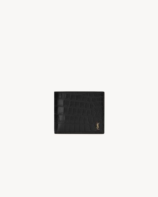Saint Laurent Black Tiny Monogram East/west Wallet for men