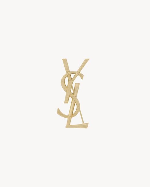 Broche Cassandre En Métal Saint Laurent en coloris White