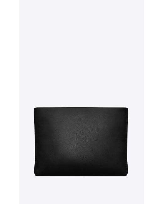 Saint Laurent Black Large Puffy Pouch In Lambskin for men