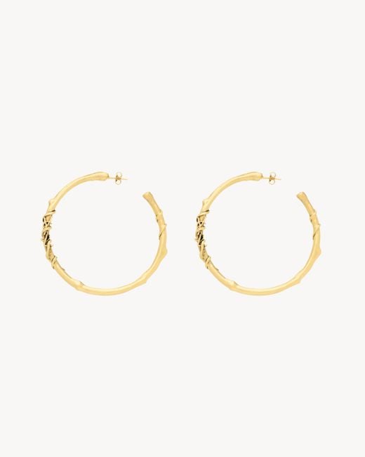 Saint Laurent Metallic Cassandre Mulberry Hoop Earrings