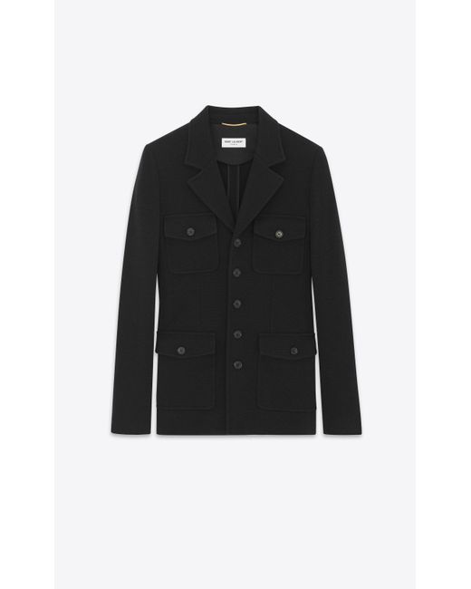 Saint Laurent Black Saharienne Jacket