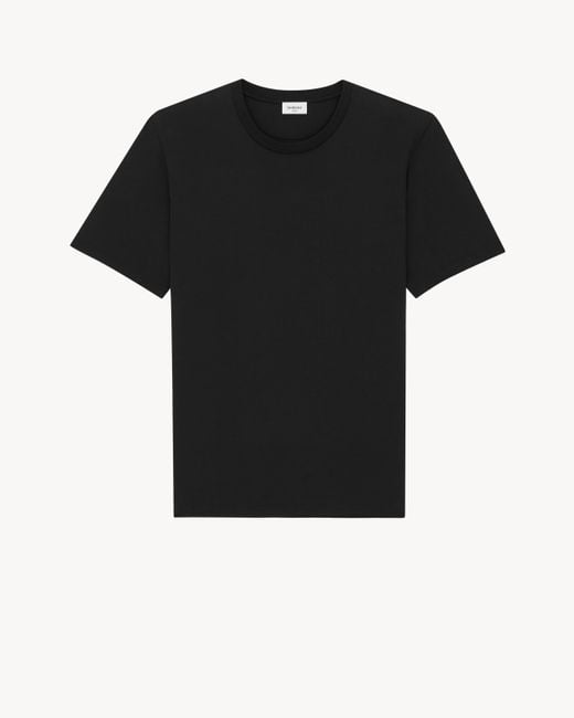 T-Shirt Motivo Mezzaluna di Saint Laurent in Black