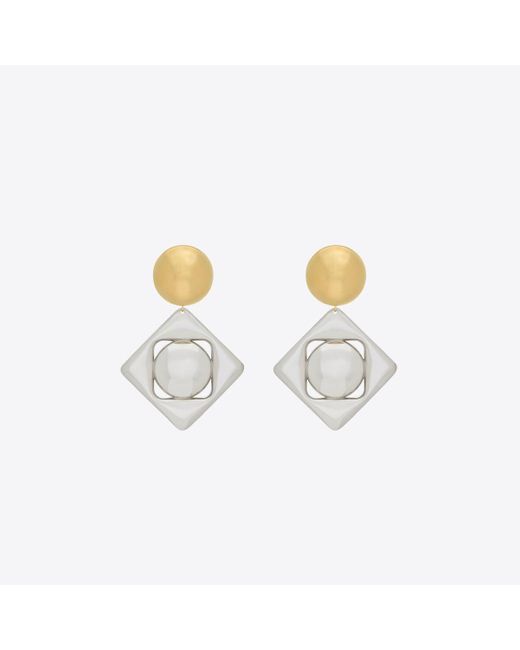 Saint Laurent Metallic Geometric Earrings