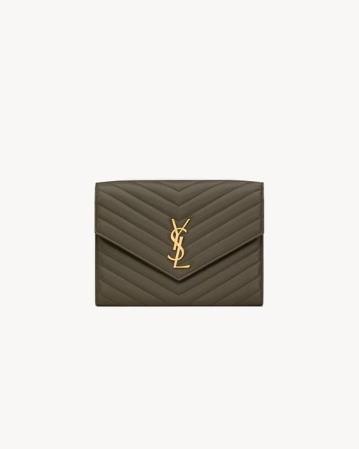 Saint Laurent Saint Laone Sizerent カサンドラ マトラッセ フラップポーチ（ラムスキン） Green