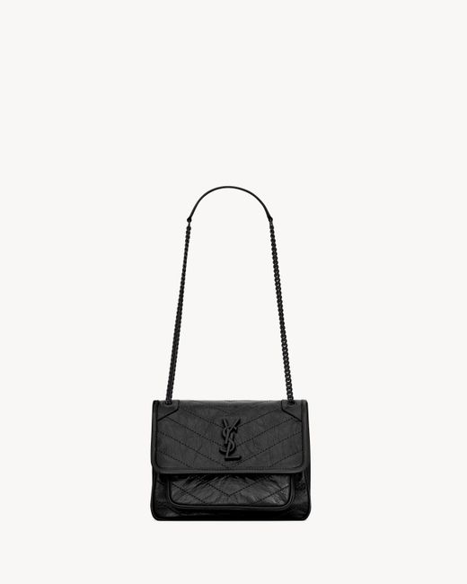 Saint Laurent Black Baby Niki Vintage Leather Shoulder Bag