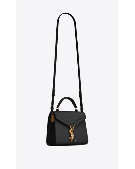 Saint Laurent Black Cassandra Mini Top Handle Bag