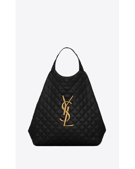 Saint Laurent Icare Maxi Shopping Bag In Quilted Lambskin in Black | Lyst