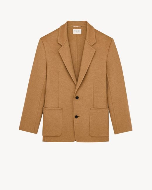 Saint Laurent Brown Single-Breasted Jacket for men