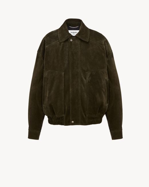 Saint Laurent Green Bomber Jacket for men