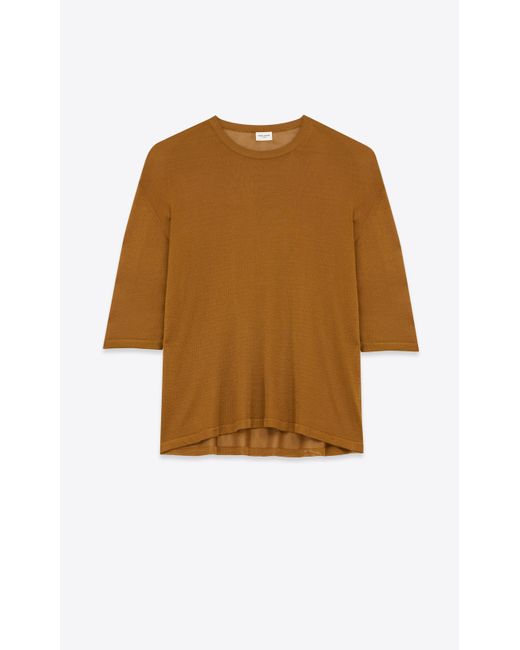 Saint Laurent Natural T-shirt In Knit for men