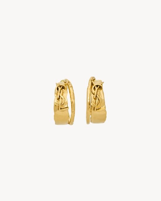 Saint Laurent White Large Cassandre Earrings