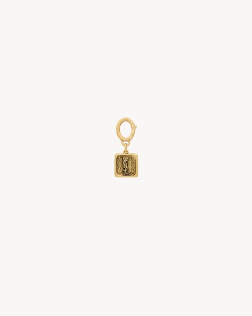 Saint Laurent White Cassandre Square Charm