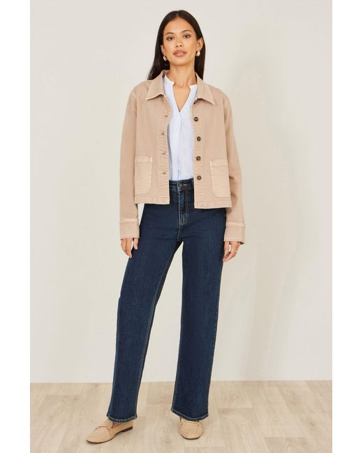 Yumi' Natural Canvas Jacket With Patch Pockets