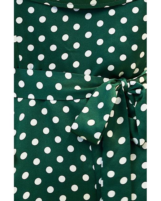 Yumi' Green Spot Bardot Jumpsuit