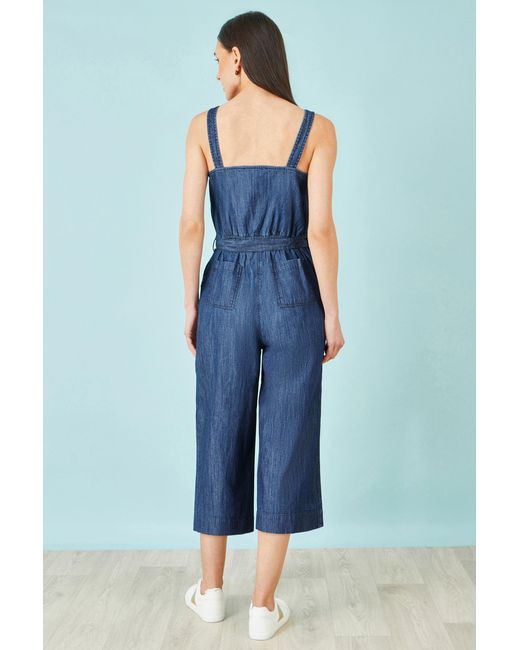 Yumi' Blue Chambray Button Through Jumpsuit