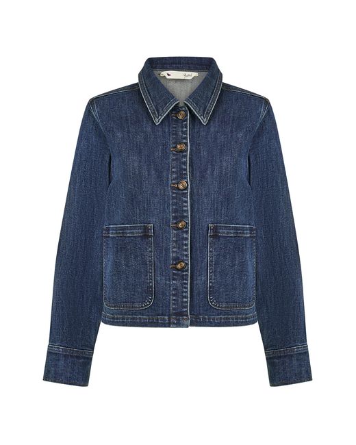 Yumi' Blue Denim Jacket With Patch Pockets