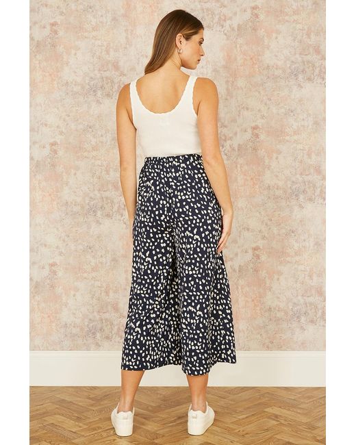 Yumi' Blue Dash Print Culottes