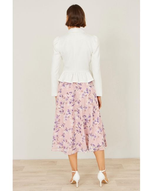 Yumi' White Peplum Fitted Jacket