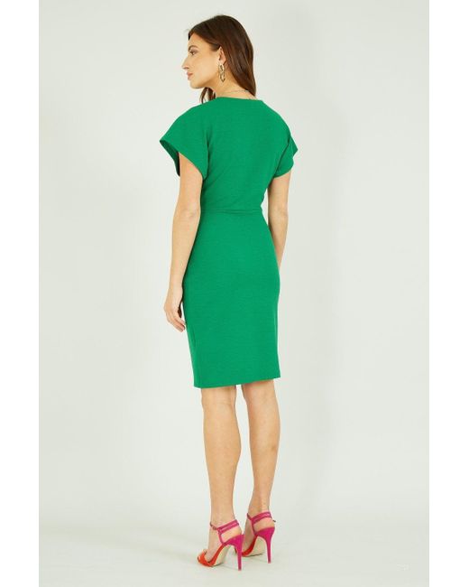 Mela London Green Mela Wrap Front Dress