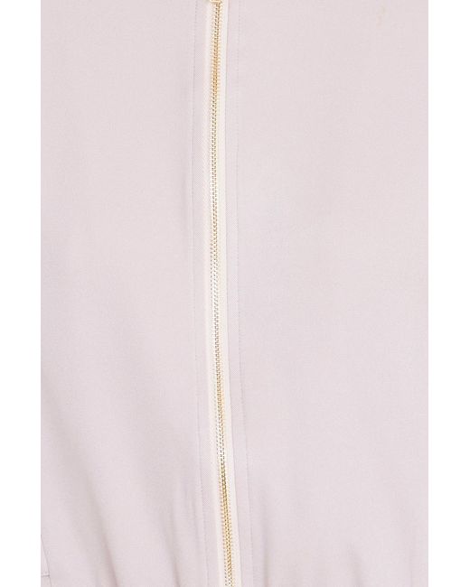 Yumi' White Relaxed Lightweight Bomber Jacket