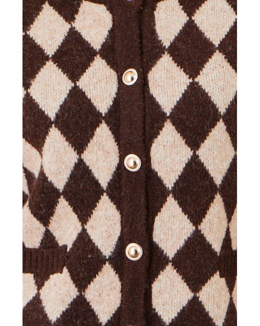 Yumi' Blue Argyll Knit Cardigan
