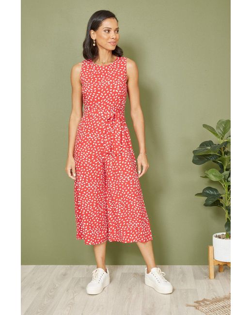 Mela London Green Mela Dash Print Culotte Jumpsuit