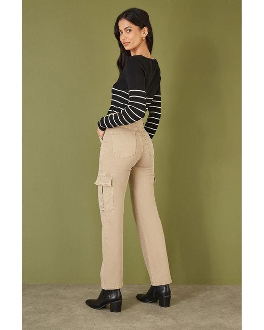 Yumi' Green Stone Stretch Cargo Canvas Stretch Pants