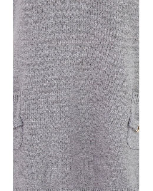 Yumi' Green Knitted Oversize Vest With Pockets And Snaffle Details